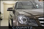 Автомобиль Mercedes C-Klasse защищен кварцевой защитной полировкой CQuartz